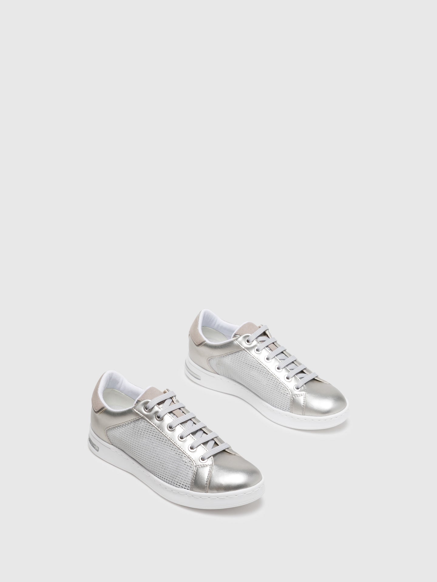 Geox Silver Lace-up Trainers